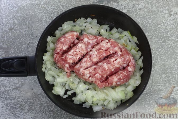 Жареные пирожки с капустой и мясным фаршем